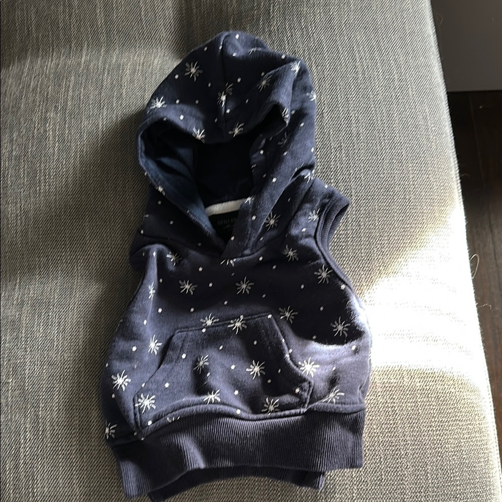 Navy Blue Kids Hoodie with Star Pattern